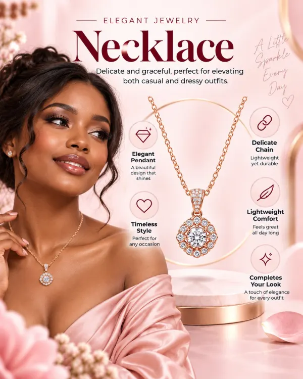 Rose gold pendant necklace