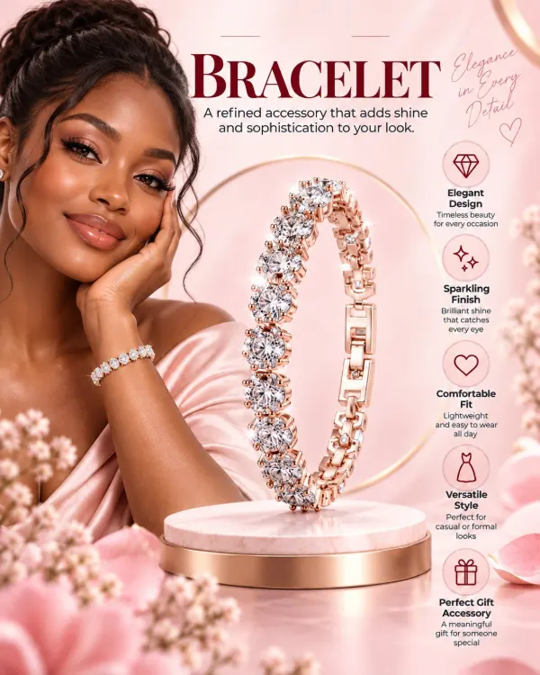 Rose gold crystal bracelet