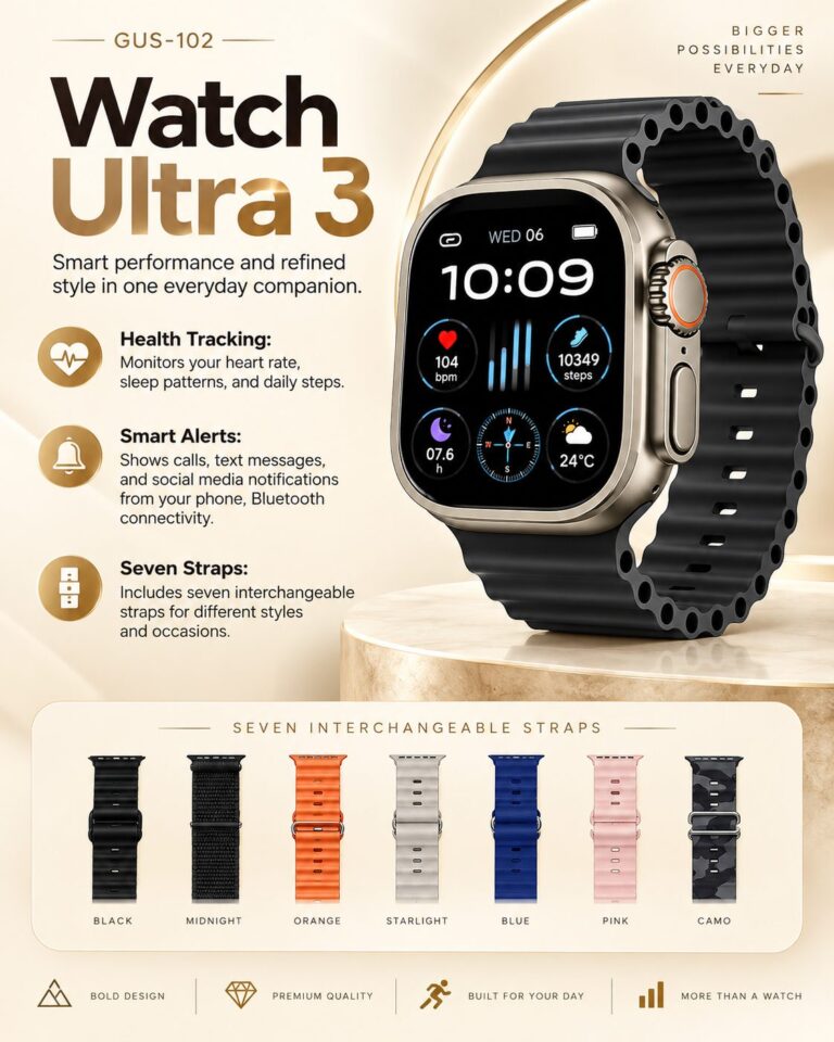 Watch Ultra 3 with seven interchangeable straps