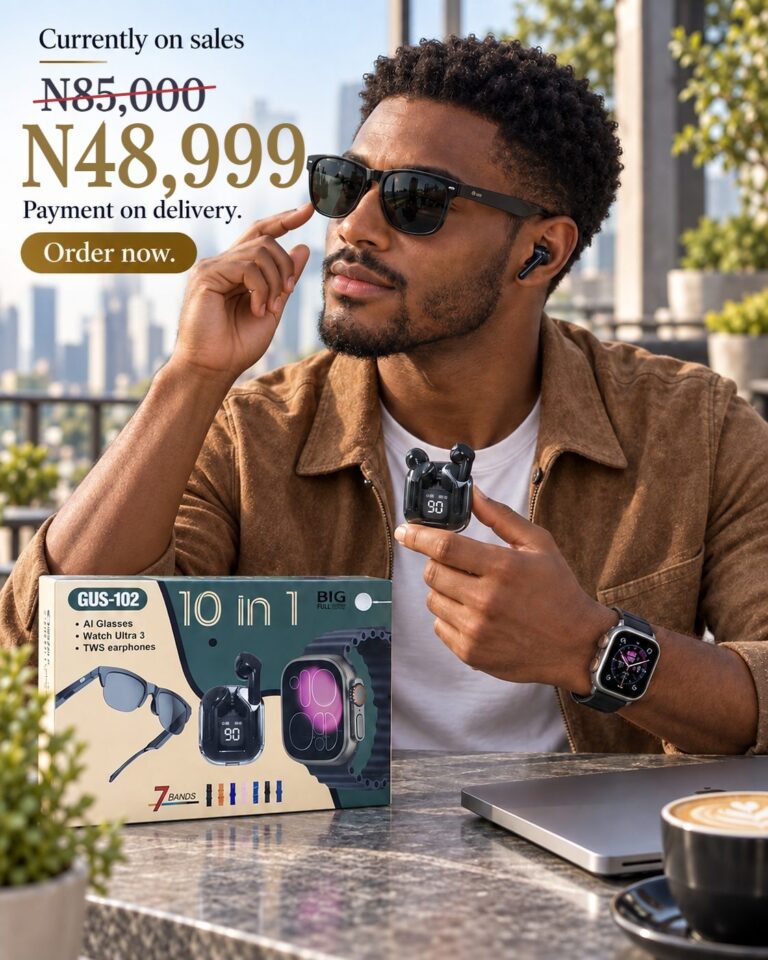 Smartwatch 10 in 1: AI Glasses, Watch Ultra 3 and TWS Earphones. Now ₦48,999, payment on delivery.